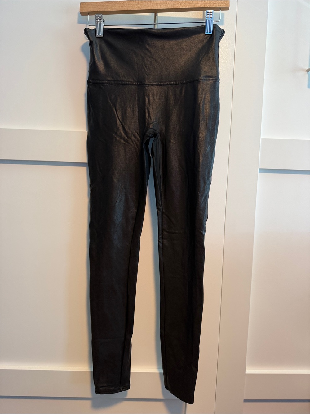 SPANX Black Shimmery High-Waist Leggings